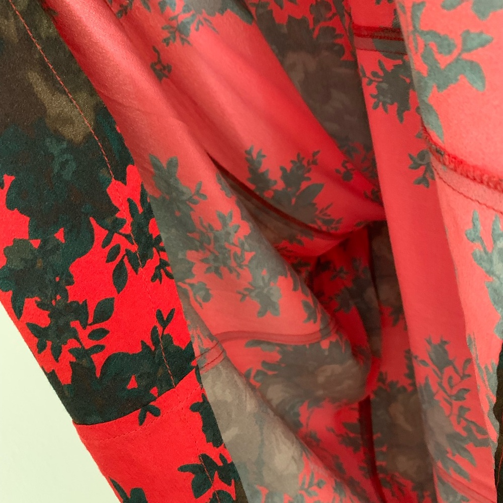 Ganni Red and Black Long Sleeve Dress - Picture 5 of 7